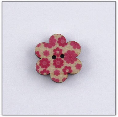 Bouton bois fleur liberty  fabrication artisanale française Au p'tit Bonheur broderie patchwork