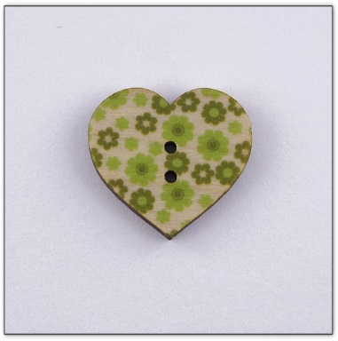 Bouton bois coeur liberty  fabrication artisanale française Au p'tit Bonheur broderie patchwork
