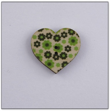 Bouton bois coeur liberty  fabrication artisanale française Au p'tit Bonheur broderie patchwork