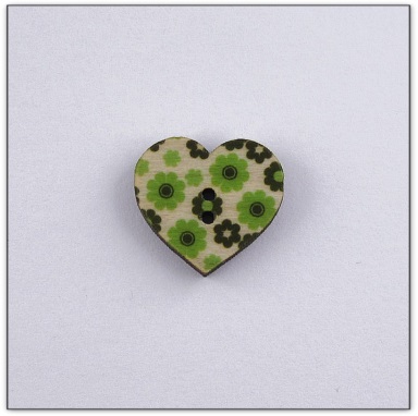 Bouton bois coeur liberty  fabrication artisanale française Au p'tit Bonheur broderie patchwork