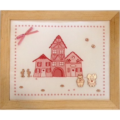 kit broderie point de tige maisons alsaciennes fabrication française Au p'tit Bonheur Muriel Schumacher Nothalten Alsace