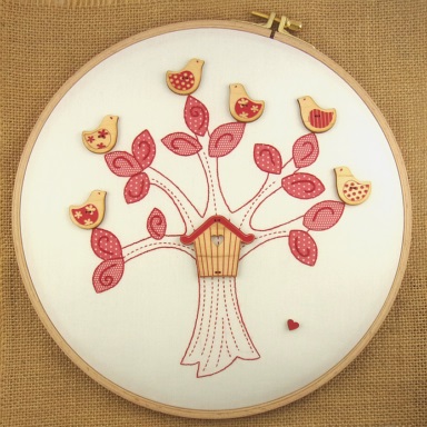 kit broderie point de tige arbre et oiseaux fabrication française Au p'tit Bonheur Muriel Schumacher Nothalten Alsace