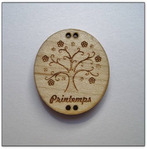 bouton bois Au p'tit Bonheur broderie patchwork point de croix