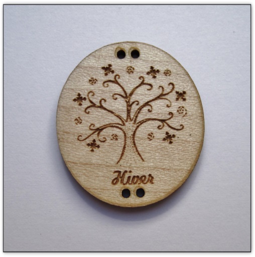 bouton bois Au p'tit Bonheur broderie patchwork point de croix