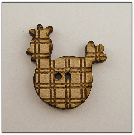 Bouton bois Au p'tit Bonheur - Poule à rayures