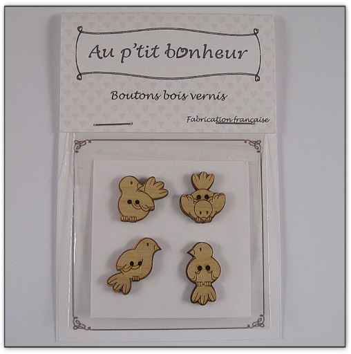 Bouton bois Au p'tit Bonheur