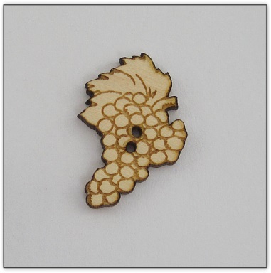 Bouton bois  Au p'tit Bonheur grappe raisin vendanges