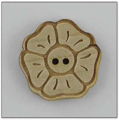 Bouton bois fleur  fabrication artisanale française Au p'tit Bonheur brodrie patchwork