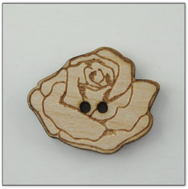 Bouton bois rose fabrication artisanale française Au p'tit Bonheur brodrie patchwork