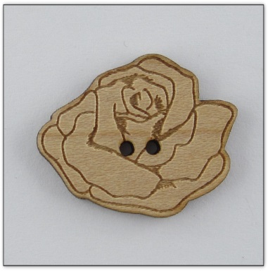 Bouton bois rose fabrication artisanale française Au p'tit Bonheur brodrie patchwork