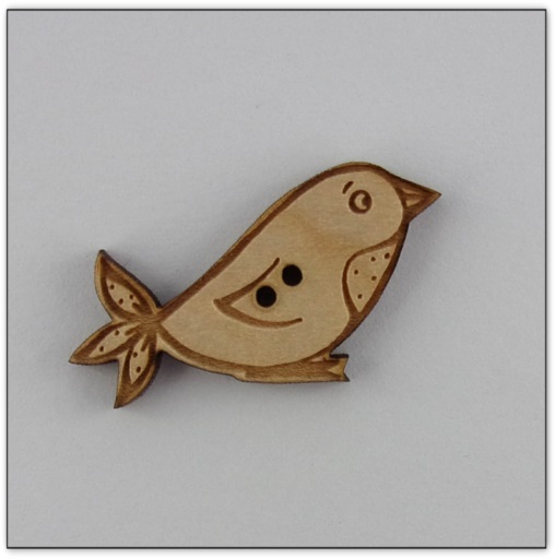 Bouton bois Au p'tit Bonheur oiseau Cathy Kilian