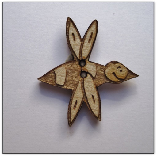 bouton bois Au p'tit Bonheur broderie patchwork point de croix