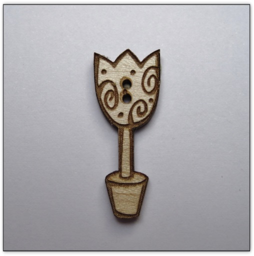 bouton bois Au p'tit Bonheur broderie patchwork point de croix
