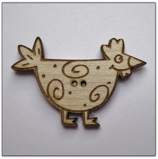 bouton bois Au p'tit Bonheur broderie patchwork point de croix