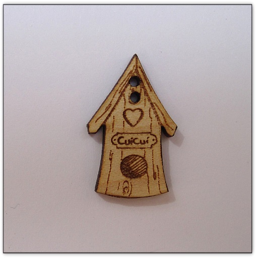 bouton bois Au p'tit Bonheur broderie patchwork point de croix