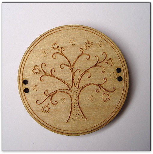bouton bois Au p'tit Bonheur broderie patchwork point de croix