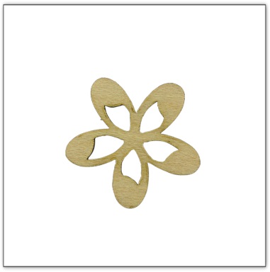 Bouton bois fleur fabrication artisanale française Au p'tit Bonheur broderie patchwork