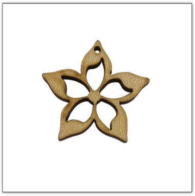 Bouton bois fleur fabrication artisanale française Au p'tit Bonheur broderie patchwork