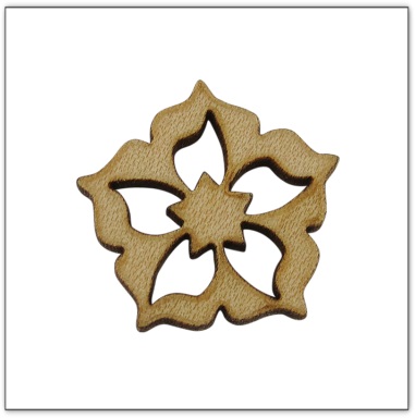 Bouton bois fleur fabrication artisanale française Au p'tit Bonheur broderie patchwork