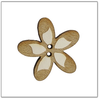 Bouton bois fleur fabrication artisanale française Au p'tit Bonheur broderie patchwork