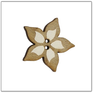 Bouton bois fleur fabrication artisanale française Au p'tit Bonheur broderie patchwork