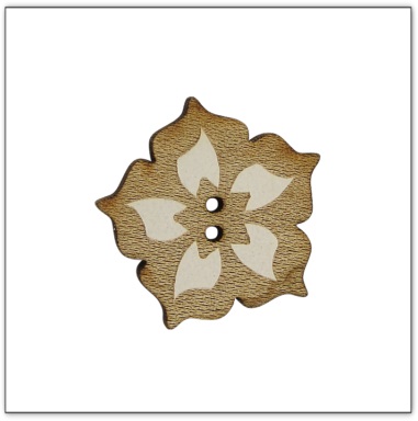Bouton bois fleur fabrication artisanale française Au p'tit Bonheur broderie patchwork