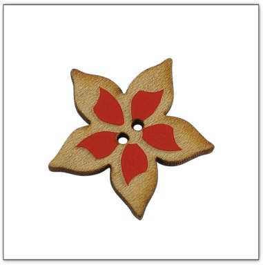 Bouton bois fleur fabrication artisanale française Au p'tit Bonheur broderie patchwork