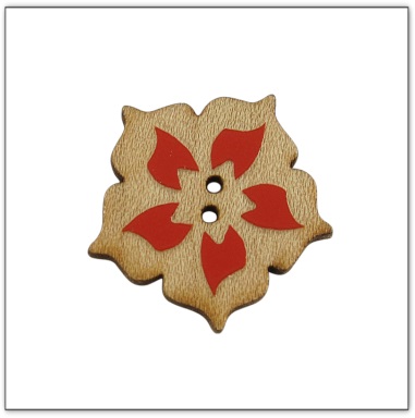 Bouton bois fleur fabrication artisanale française Au p'tit Bonheur broderie patchwork