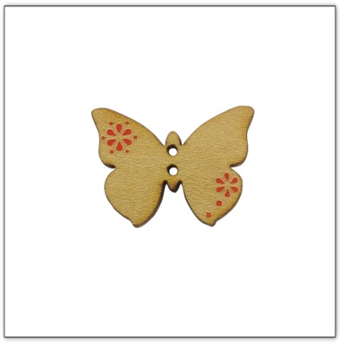 Bouton bois papillon fabrication artisanale française Au p'tit Bonheur broderie patchwork