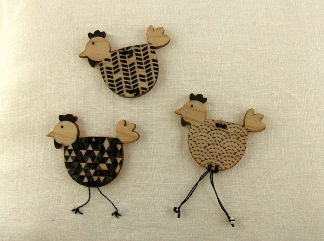 Bouton poule broderie patchwork au p'tit bonheur alsace nothalten muriel Schumacher